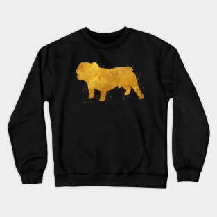 English bulldog puppy dog golden art Crewneck Sweatshirt